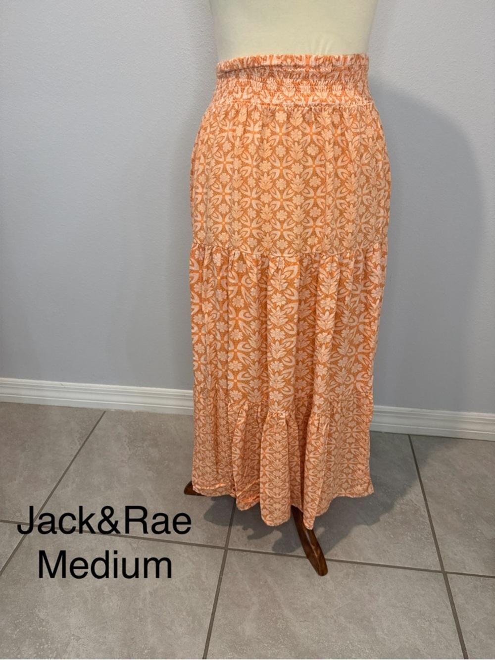 Jack & Rae Peach Floral Maxi Skirt